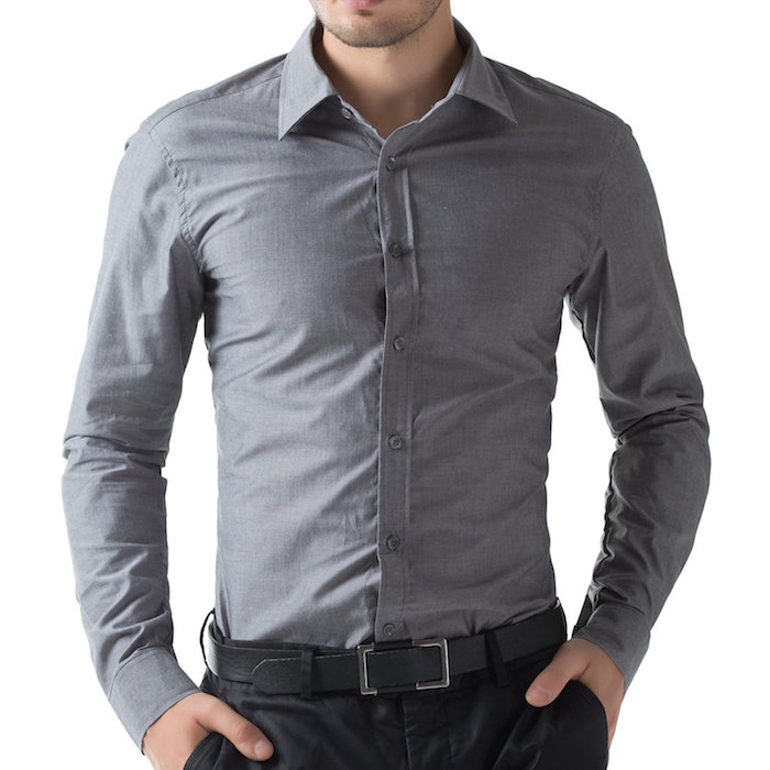 Gray best sale dress shirt